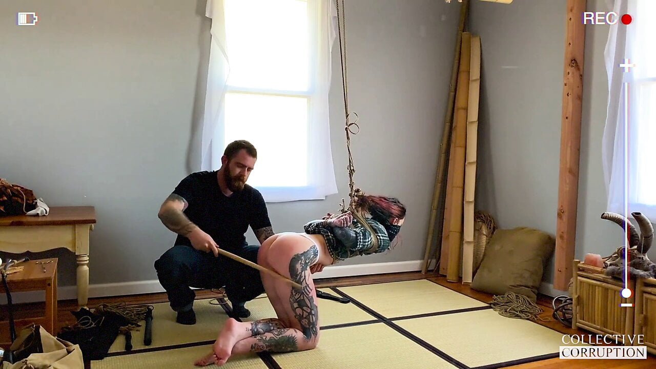 Cam Damage in rope bondage with heavy impact ft. Ten