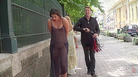 Kinky Brunette Love To Be Humiliated In Public